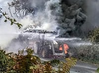 South Hams road finally repaired after it was destroyed in a massive tractor fire