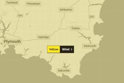 South Hams weather: Met Office issues yellow warning for 80mph winds