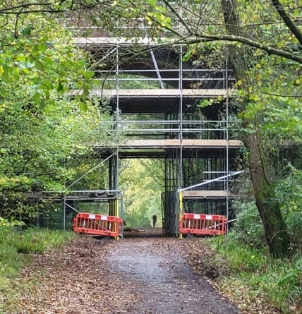 Castle Bridge during works.