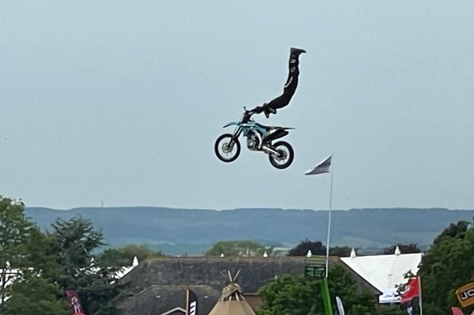 Impressive motorcycle displays were among the main ring attractions.  AQ 9230