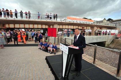 Government minister officially opens Dawlish sea wall