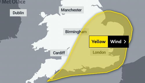 Expect an 'unseasonably Saturday' as the Met Office issues a Yellow Warning.
Picture: Met Office (13-7-23) 