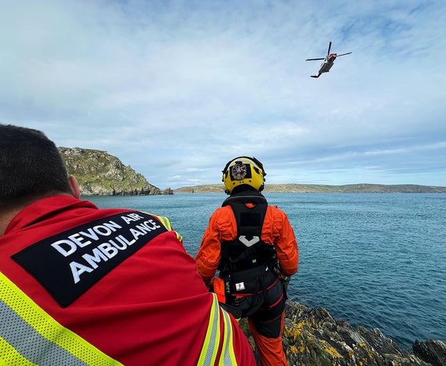 Fisherman winched to safety 