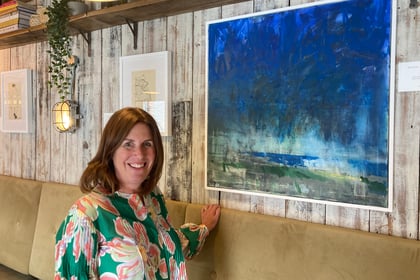 Artist Serena displays her work at Sandridge Barton