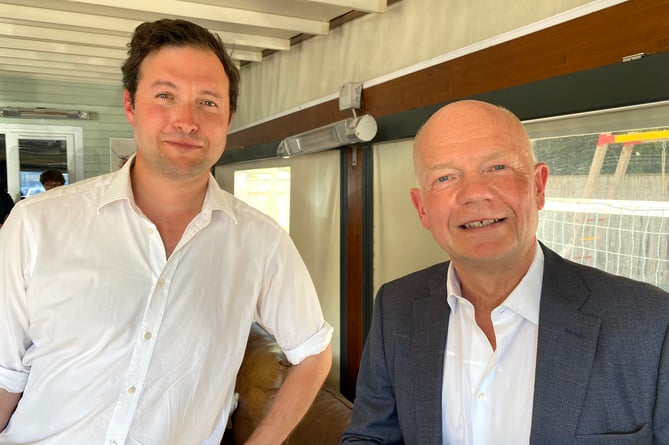 South Devon's Conservative candidate Anthony Mangnall with former party leader, William Hague 