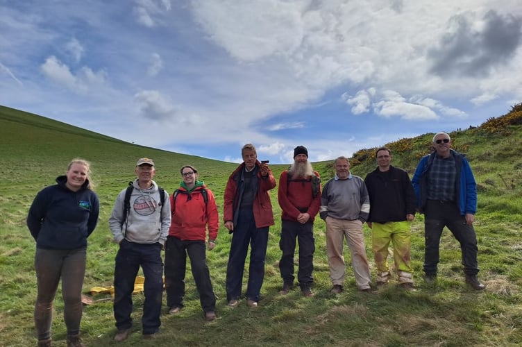 The volunteers working with Oakford Archaeology