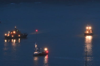 RNLI crews nightime search for lone yachtsman