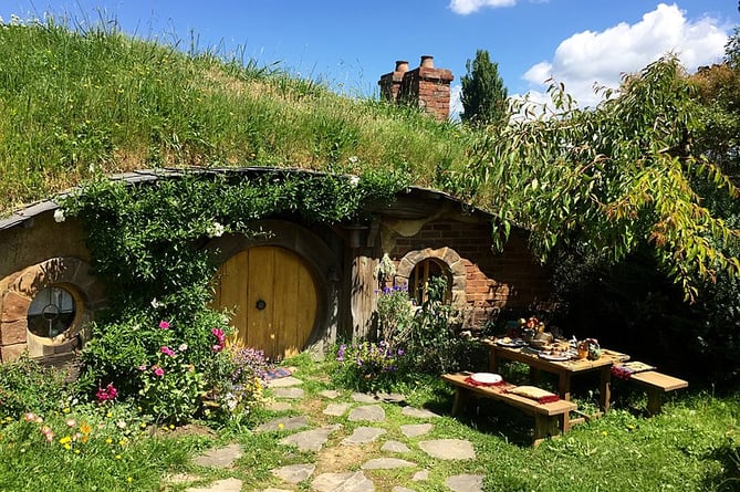 A Hobbit House as depicted in the movie The Lord of the Rings, based on J R R Tolkien's book