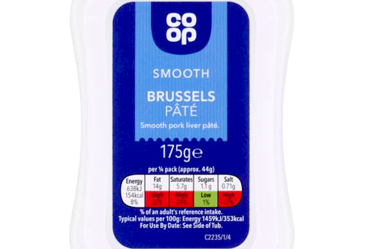 The Co-op has also recalled 175g packs of its Brussels pate over fears they contain salmonella and listeria