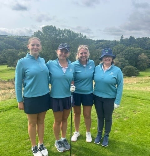 The U18 girls team of Martha Massingham and Susie Carr , against Ladies team ; Rosie Jago & Lorna Elliott