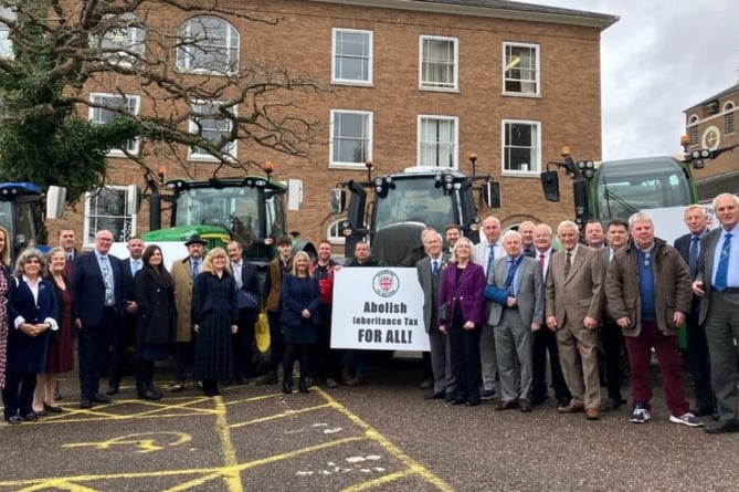 Farmers protest outside County Hall