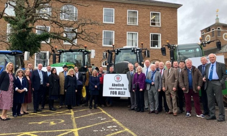 Farmers protest outside County Hall