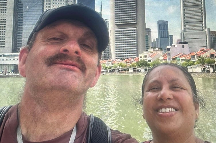 Alena and Chad Benson in Singapore in 2024. Photo released December 20 2024. A couple who met when they became pen pals as kids 7,000 miles apart are celebrating 30 years of marriage. Alena and Chad Benson first wrote to each other in 1986 - with no idea it would blossom into a life-long love story.Alena, from Singapore, then aged 17, initiated the exchange, writing to several people overseas - including Chad from Plymouth in Devon.Their letters continued through the 1980s and they also started exchanging cassette tapes of each other chatting - with more than 100 tapes sent between them.
