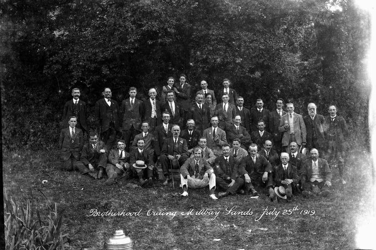  'Brotherhood Outing, Millbay Sands. July 25 1919. Men only.