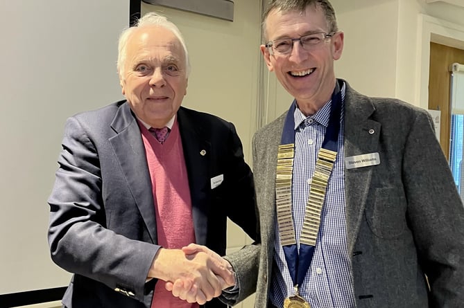 Anthony Downing inducted Steve Williams as Chairman of the Probus Club of Dartmouth at AGM on 8th January 2025.