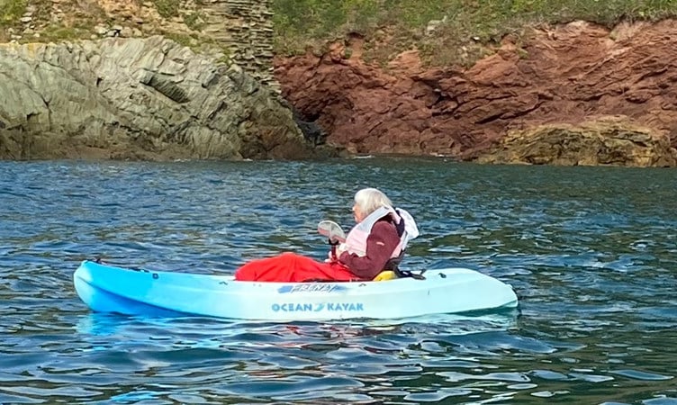 Elaine's latest exploit at Hope Cove aged 101